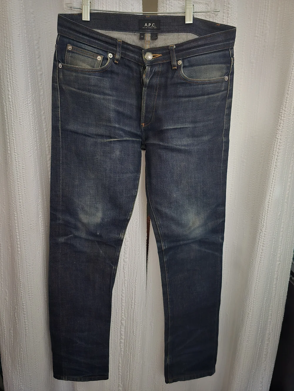 A.P.C. Men’s Dark Blue Slim Raw Denim Jeans